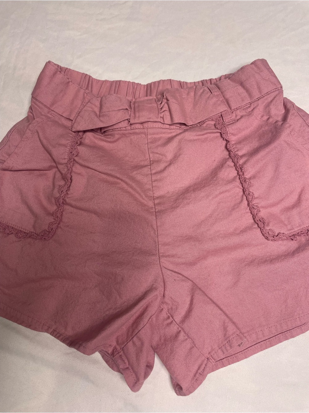 Janie and Jack Girls Size 7 Dusty Rose Paperbag Waist Shorts SKU042